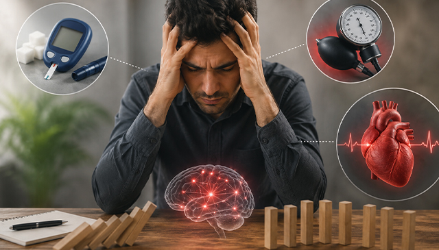چگونه استرس میتواند به دیابت، فشارخون بالا و بیماریهای قلبی منجر شود؟
